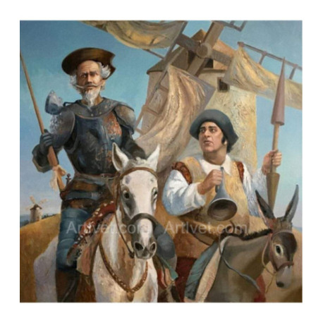 Pictura pe numere - Don Quijote si Sancho Pansa 40х40 сm