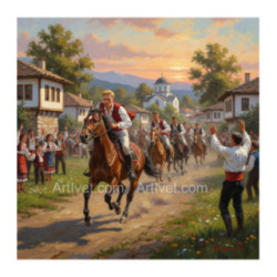 Pictura pe numere - Ziua lui Tudor - Competitii 40х40 сm