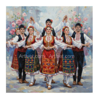 Pictura pe numere - Ansamblu - Dansuri populare 40х40 сm