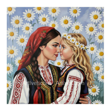 Pictura pe numere - Frumoasa ca si mama 40х40 сm