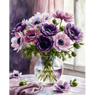 Pictura pe numere - Buchet in violet