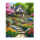 Pictura pe numere - Casa in gradina inflorita