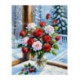 Pictura pe numere - Trandafiri la fereastra inghetata