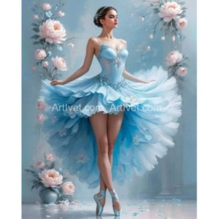 Pictura pe numere - Tandrete in voal albastru