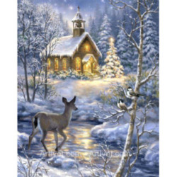 Pictura pe numere - Padurea in ajunul Craciunului