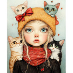 Pictura pe numere - Prietena pisicilor