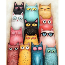 Pictura pe numere - Pisicute dragute