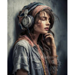 Pictura pe numere - Tristetea infloreste la sunetele muzicii