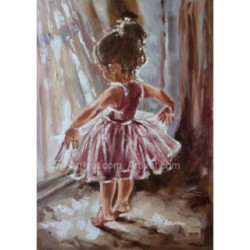 Pictura pe numere - Un mic vis intr-o rochie roz