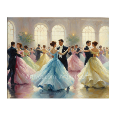 Pictura pe numere - La bal – matase si glamour