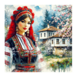 Pictura pe numere - Frumoasa Iulia la casa parinteasca 40х40 сm