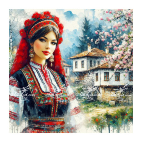 Pictura pe numere - Frumoasa Iulia la casa parinteasca 40х40 сm