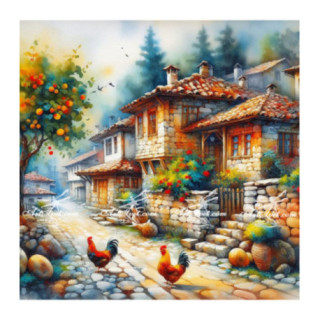 Pictura pe numere - Strazile vechi ale satulu 40х40 сm