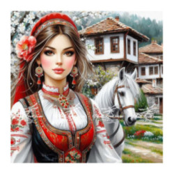 Pictura pe numere - Sultana si calul alb 40х40 сm