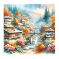 Pictura pe numere - Doua poduri gemeni 40х40 сm