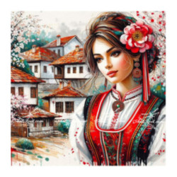 Pictura pe numere - Mariana se gandeste 40х40 сm