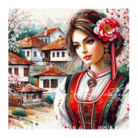 Pictura pe numere - Mariana se gandeste 40х40 сm