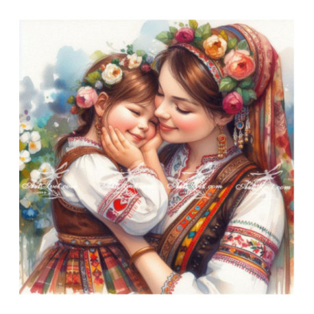 Pictura pe numere - Imbratisari dulci de la mama 40х40 сm