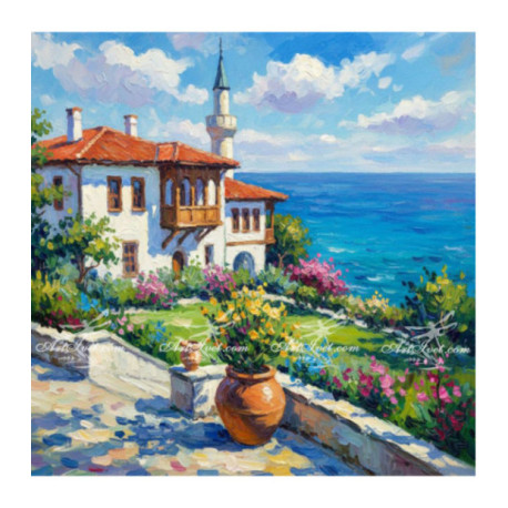 Pictura pe numere - Palatul din Balcic - Varianta 2 40х40 сm