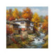 Pictura pe numere - Toamna a sosit in satul de langa parau 40х40 сm