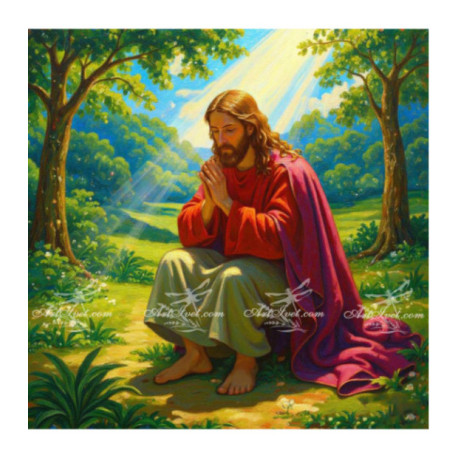 Pictura pe numere - Iisus se roaga in gradina Ghetsimani 40х40 сm