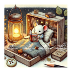 Pictura pe numere - O seara placuta pentru soricelul alb 40х40 сm