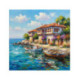 Pictura pe numere - Barci langa casele vechi din Nessebar 40х40 сm