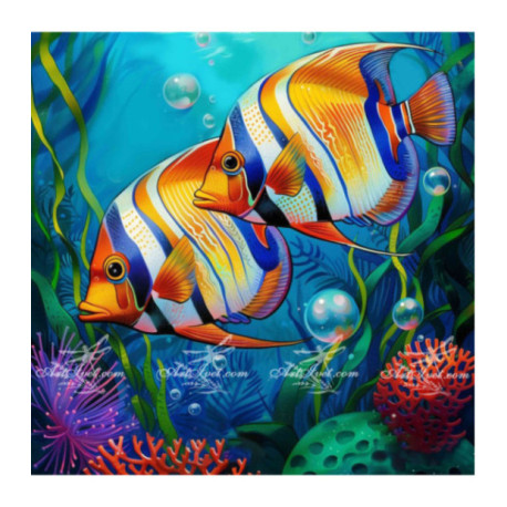 Pictura pe numere - Adanc la fundul marii 40х40 сm