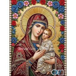 Goblen de diamante - Maica Domnului si pruncul - Culori sfinte