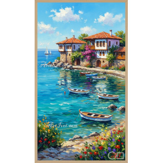 Goblen de diamante - Barci pe apele albastre