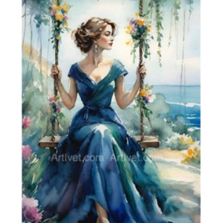 Pictura pe numere - Frumoasa doamna se leagana
