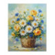 Pictura pe numere - Margarete, trandafiri galbeni si albastrele in cos