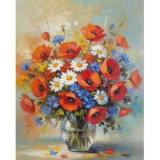 Pictura pe numere - Magia macilor rosii