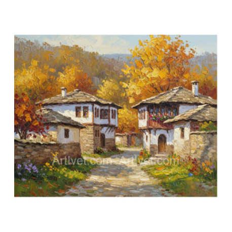 Pictura pe numere - Case vechi bulgaresti