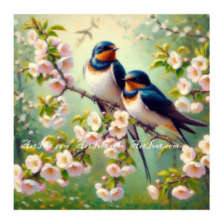 Pictura pe numere - Randunelele vestesc primavara 40х40 сm