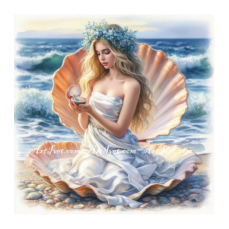 Pictura pe numere - Perla nascuta din valurile marii 40х40 сm