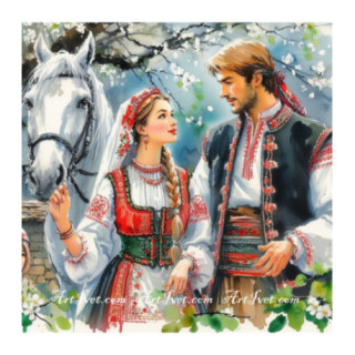 Pictura pe numere - Teodor si Kalina 40х40 сm