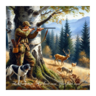 Pictura pe numere - La vanatoare - Varianta - 2 40х40 сm