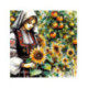 Pictura pe numere - Simona si floarea soarelui 40х40 сm