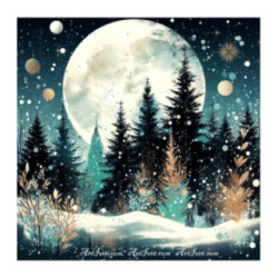 Pictura pe numere - Luna de zapada in februarie 40х40 сm