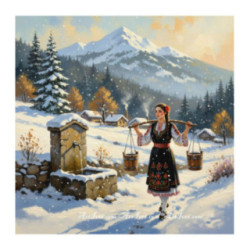 Pictura pe numere - Dora vine de la apa 40х40 сm