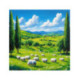 Pictura pe numere - O turma pascand pe pasune 40х40 сm