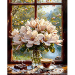 Pictura pe numere - Cafea cu aroma de magnolii