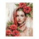 Pictura pe numere - Femeia cu trandafiri rosii
