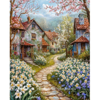 Pictura pe numere - Narcise pe strazile satului