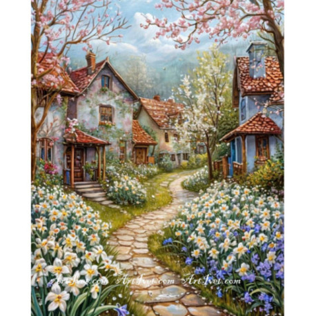 Pictura pe numere - Narcise pe strazile satului