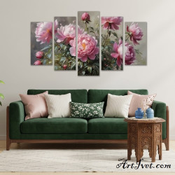 Panou de diamante - Bujori roz