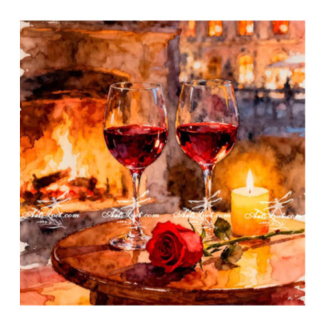 Pictura pe numere - Vinul incalzeste sufletul 40х40 сm