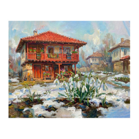 Pictura pe numere - Inceputul primaverii in Cirpan 40х50сm