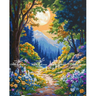 Pictura pe numere - Poteca fermecata la poalele muntilor 40х50сm